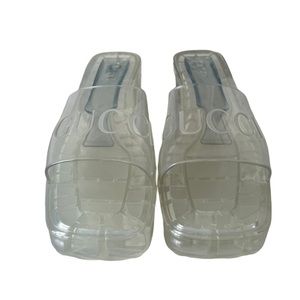 SOLD!! Gucci Transparent Rubber Slide Sandals 41